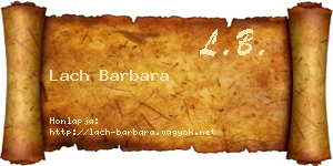 Lach Barbara névjegykártya